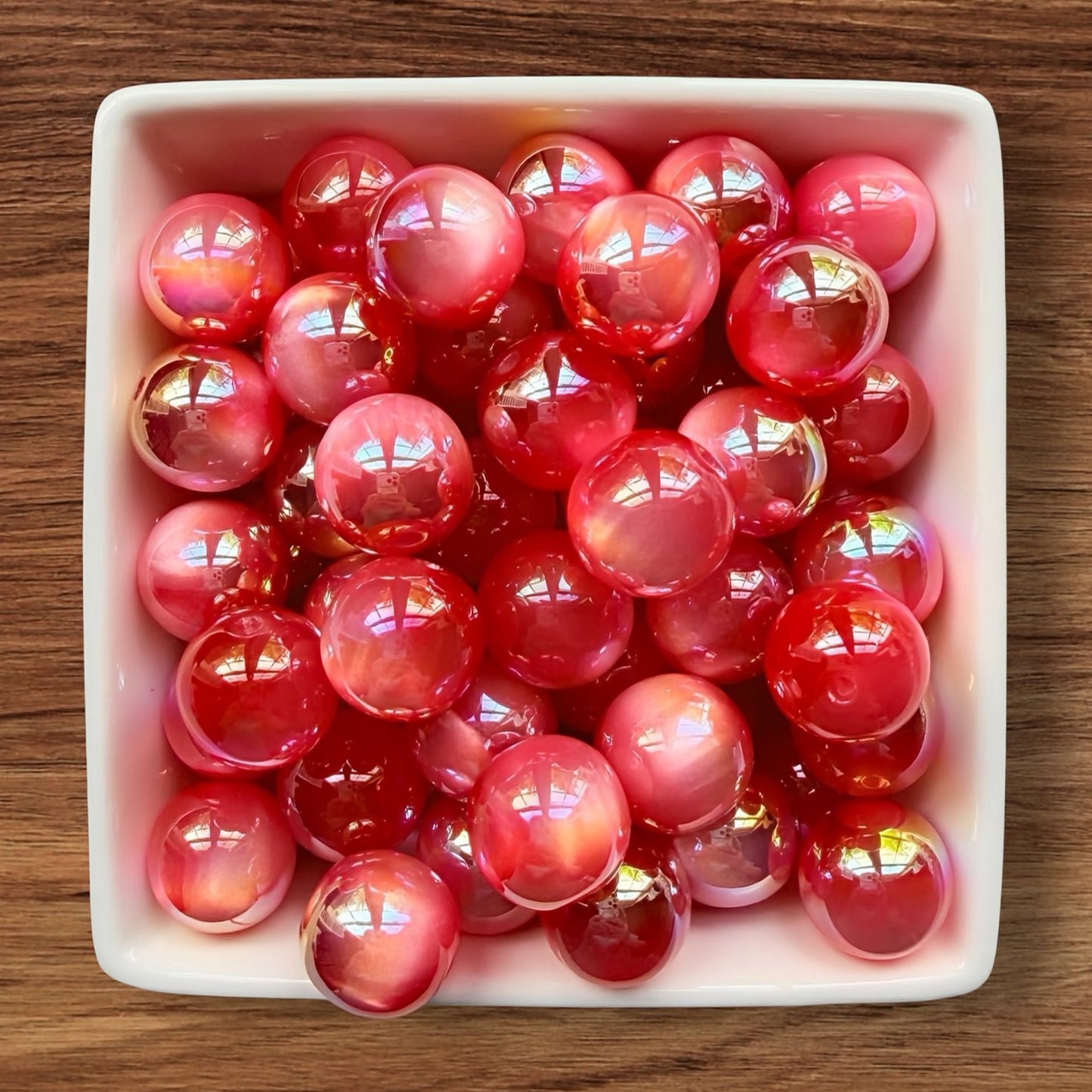 16mm Red Galaxy Acrylic Bead