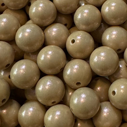 15mm Chameleon Oatmeal Yellow Silicone Bead