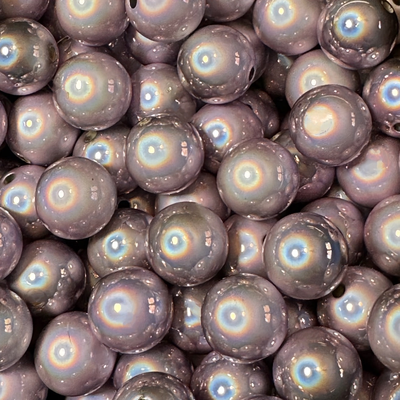 16mm Purple Mirrored Chrome Acrylic Bead