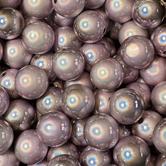 16mm Purple Mirrored Chrome Acrylic Bead