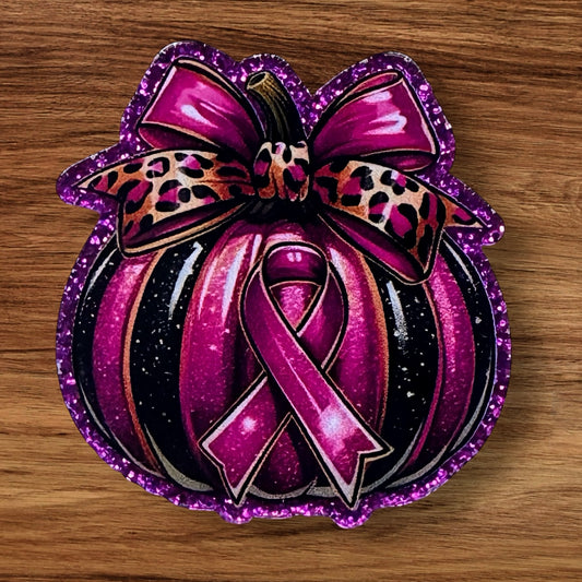 Pink Ribbon Pumpkin Acrylic Flatback