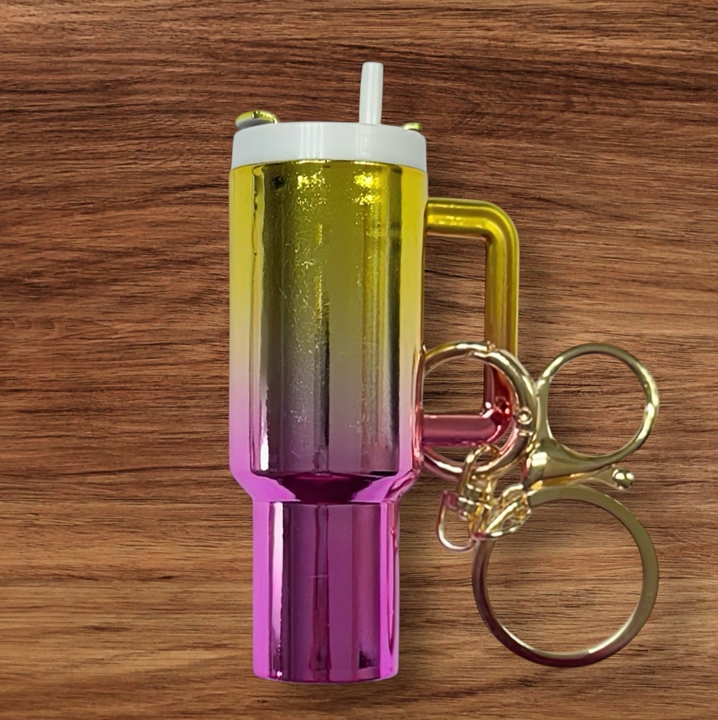 Metallic Tumbler Keychain