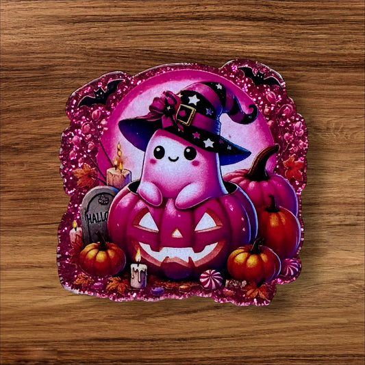 Ghost & Pumpkins Acrylic Flatback