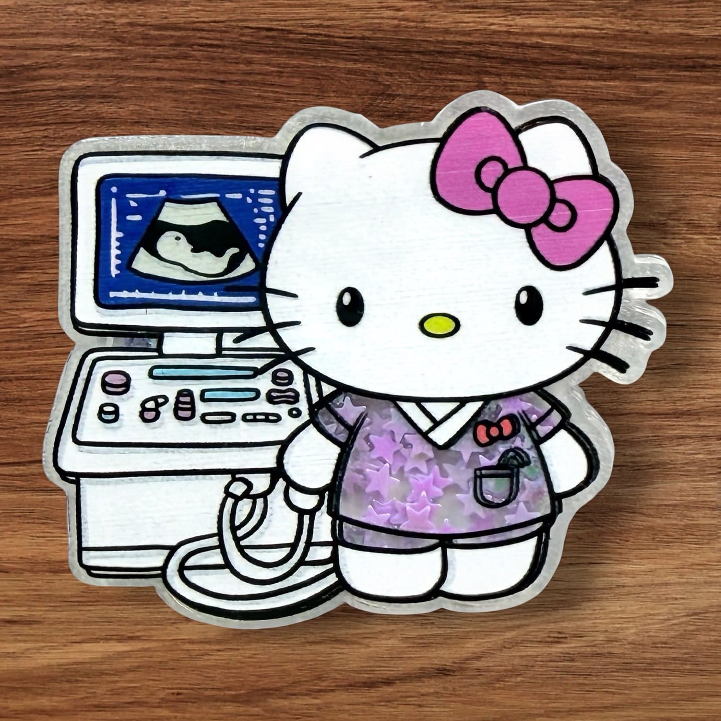 Sonogram Kitty Acrylic Shaker Flatback