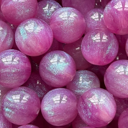 16mm Magenta Galaxy Acrylic Bead