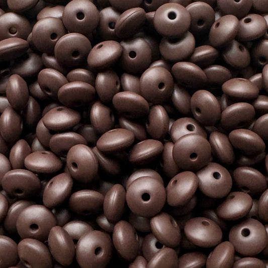 12mm Coffee Brown Silicone Lentil