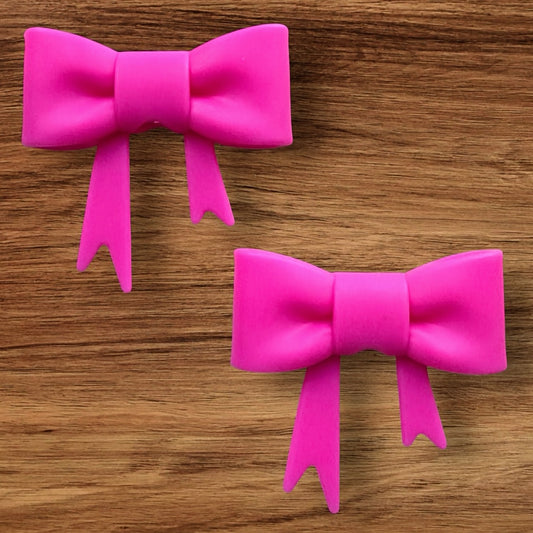 Hot Pink Bow Focal/Straw Topper