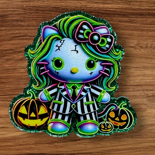 Beetlejuice Kitty Acrylic Flatback