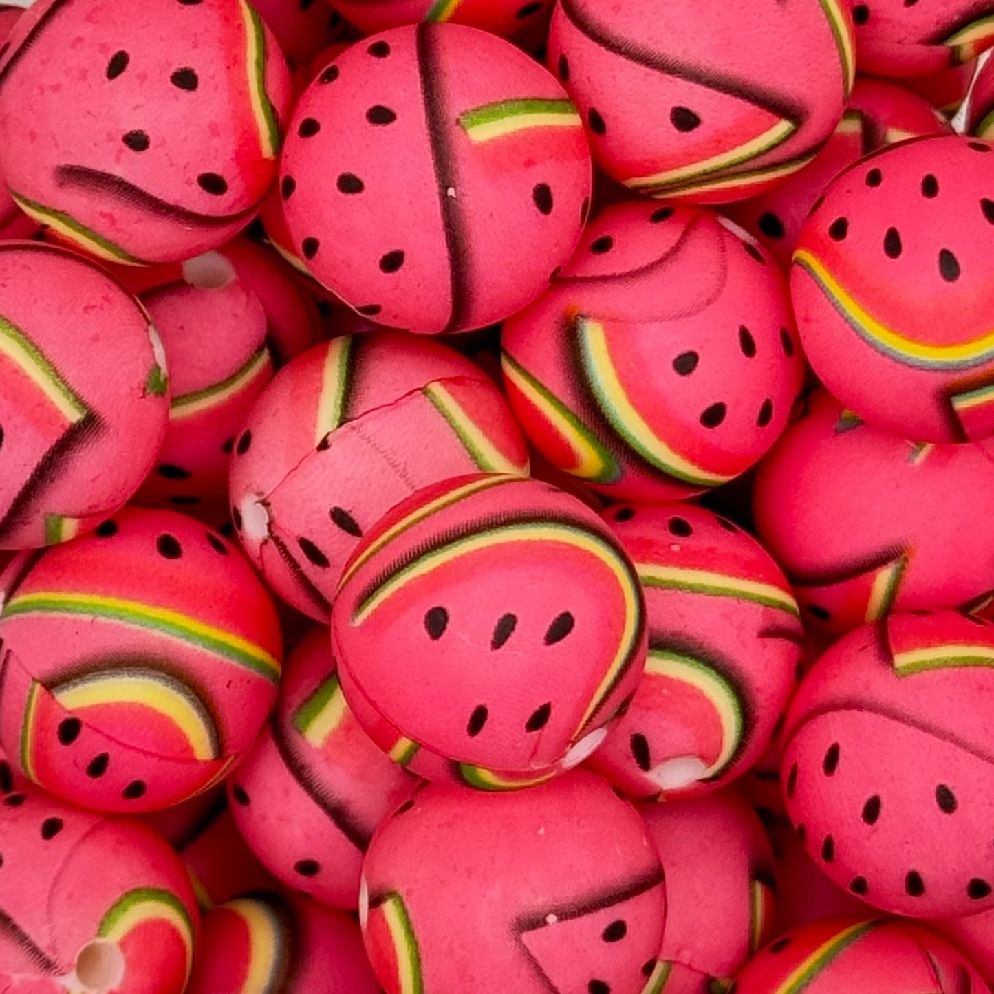 15mm Juicy Watermelon Silicone Bead