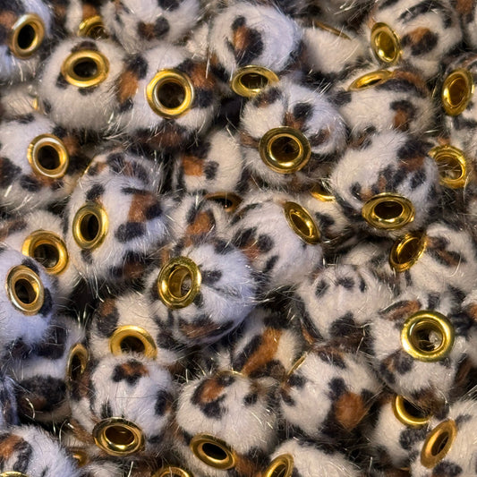 Leopard Fuzzy Beads 16mm
