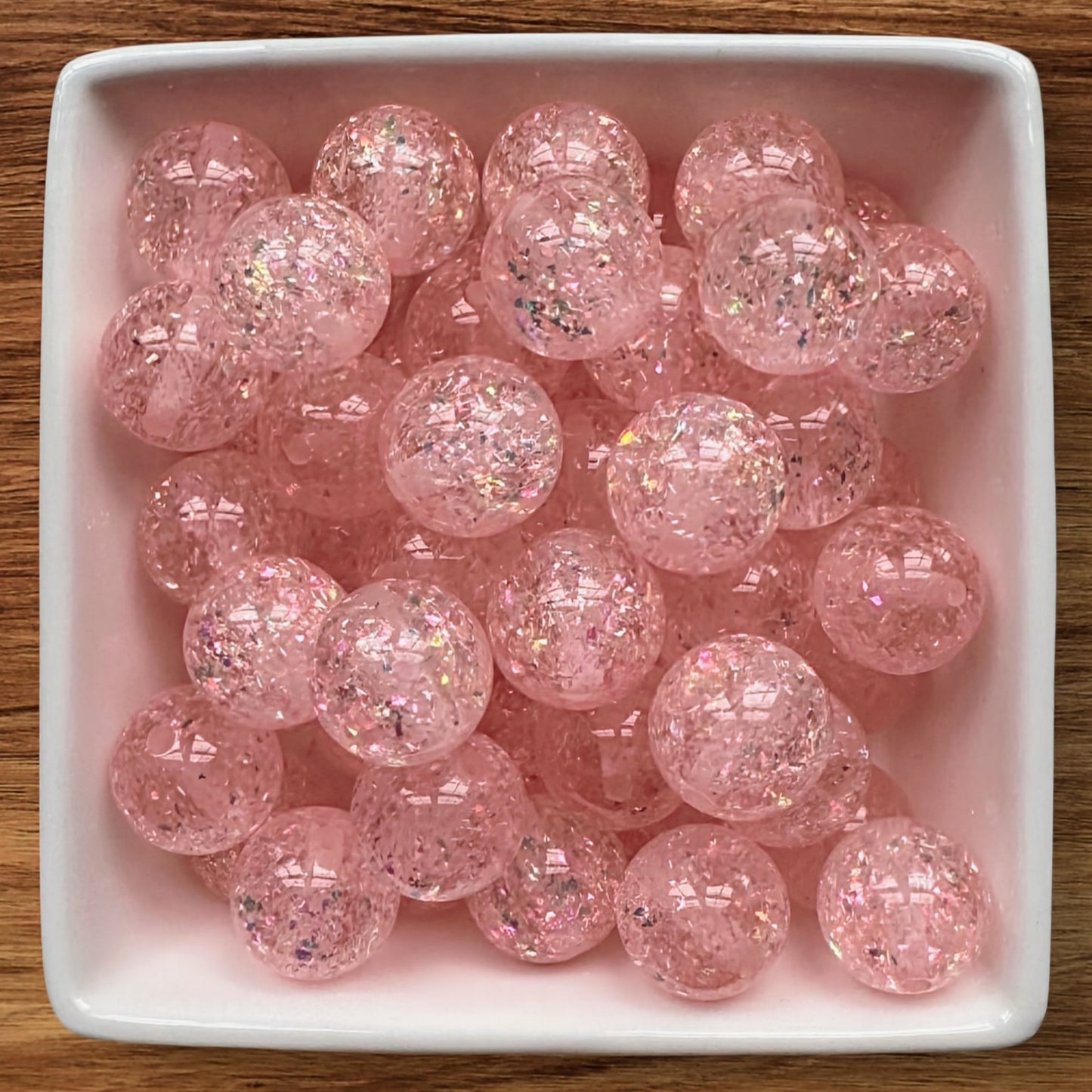 16mm Pink Opal Acrylic Bead