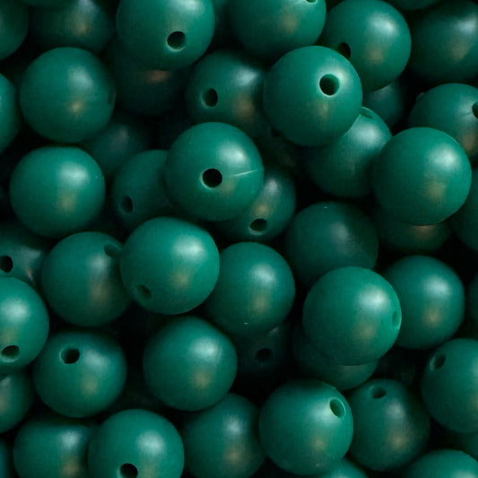 15mm Blackish Green Silicone Bead