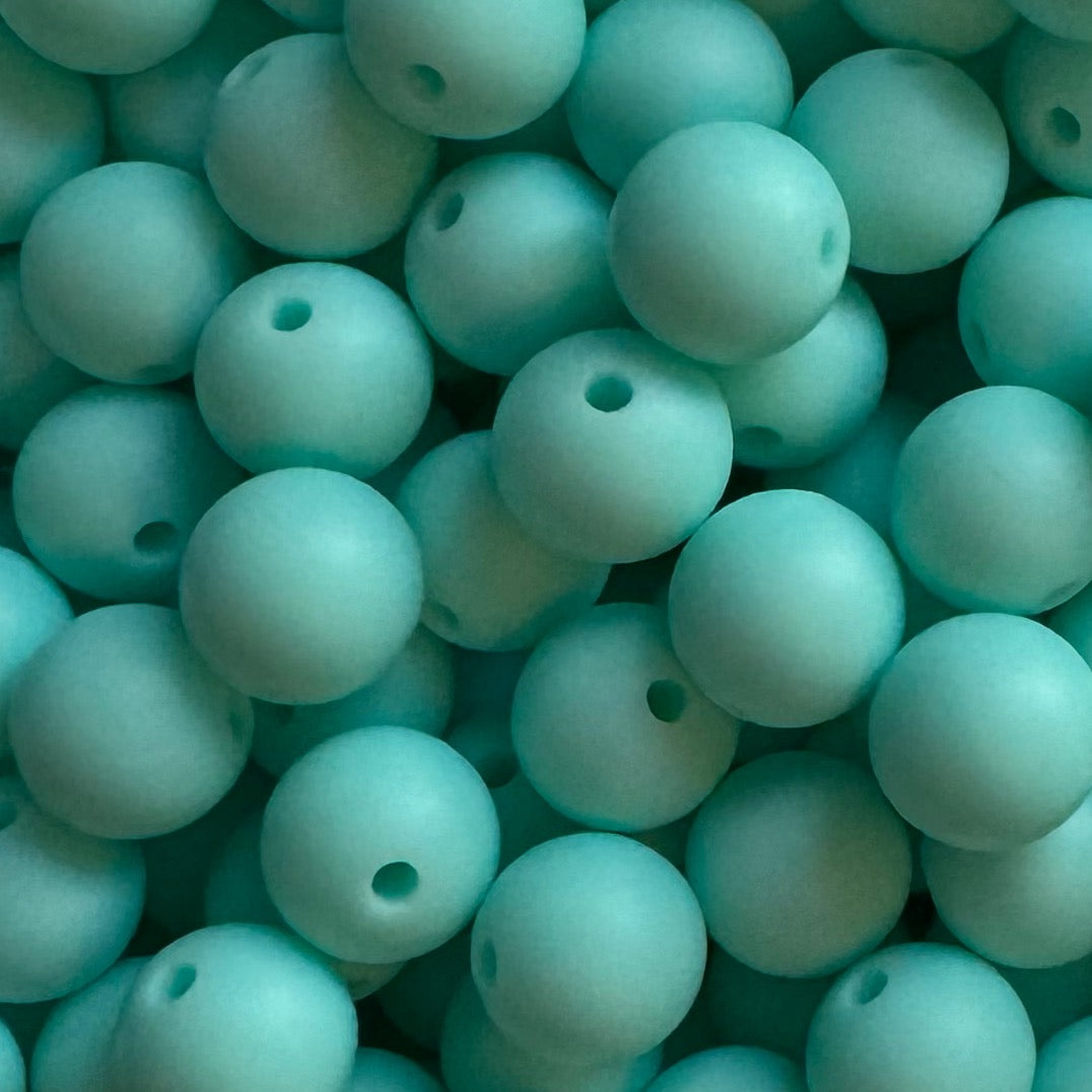 15mm Sky Blue Silicone Bead