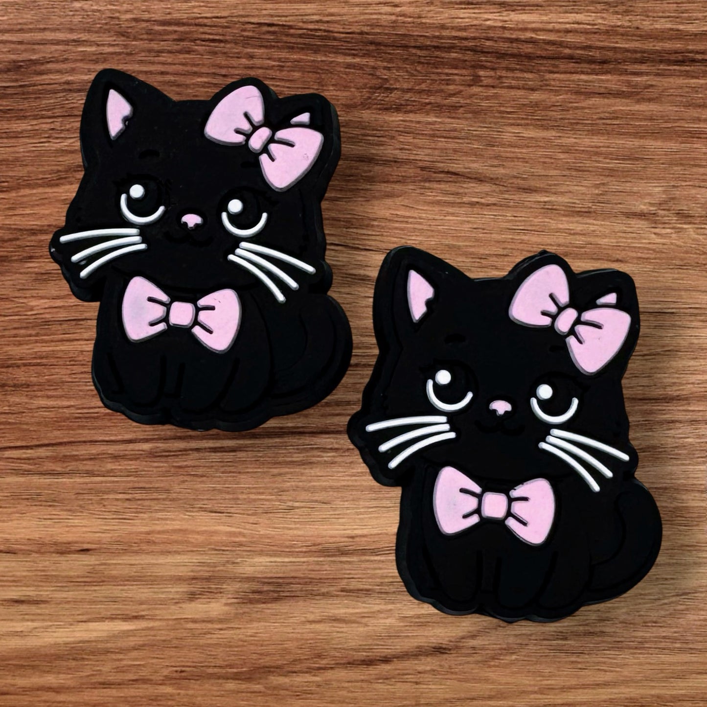 Black Cat With Pink Bow Focal