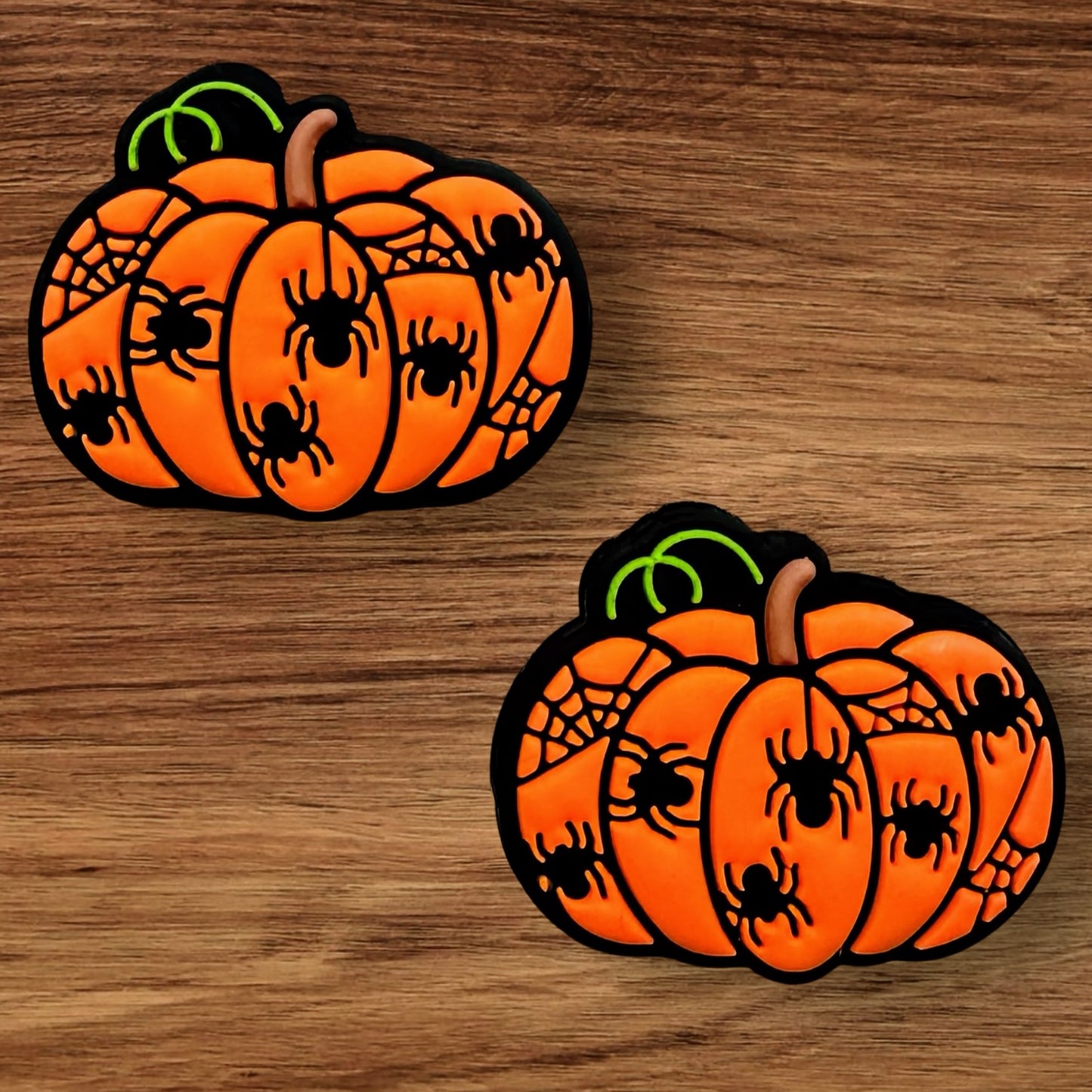 Pumpkin With Spiders Focal