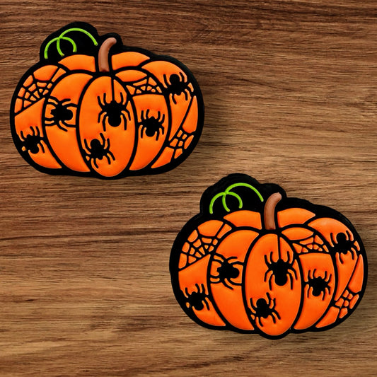 Pumpkin With Spiders Focal
