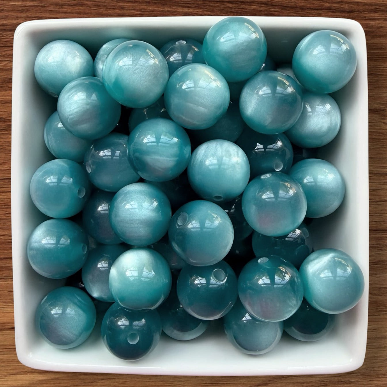 16mm Green Marble Galaxy Acrylic Bead