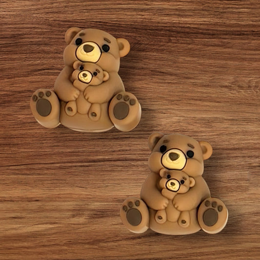 3-D Mama & Baby Teddy Bear Focal