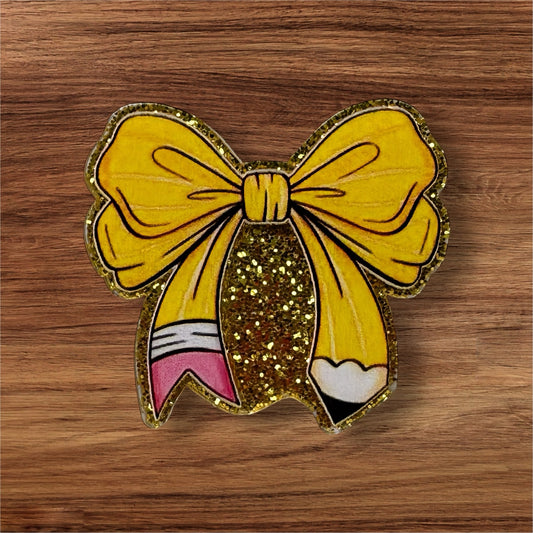 Pencil Bow Acrylic Flatback