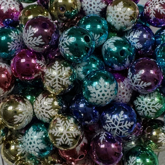 16mm Acrylic Snowflake Beads