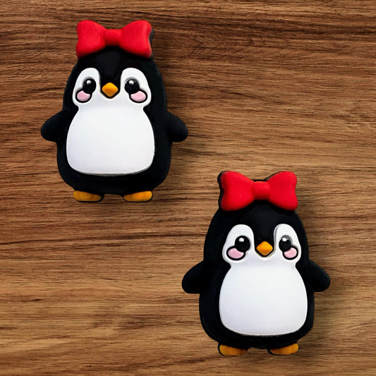 3-D Penguin With Bow Focal