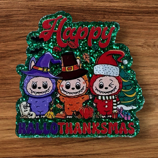 Happy Hallothanksmas Acrylic Flatback