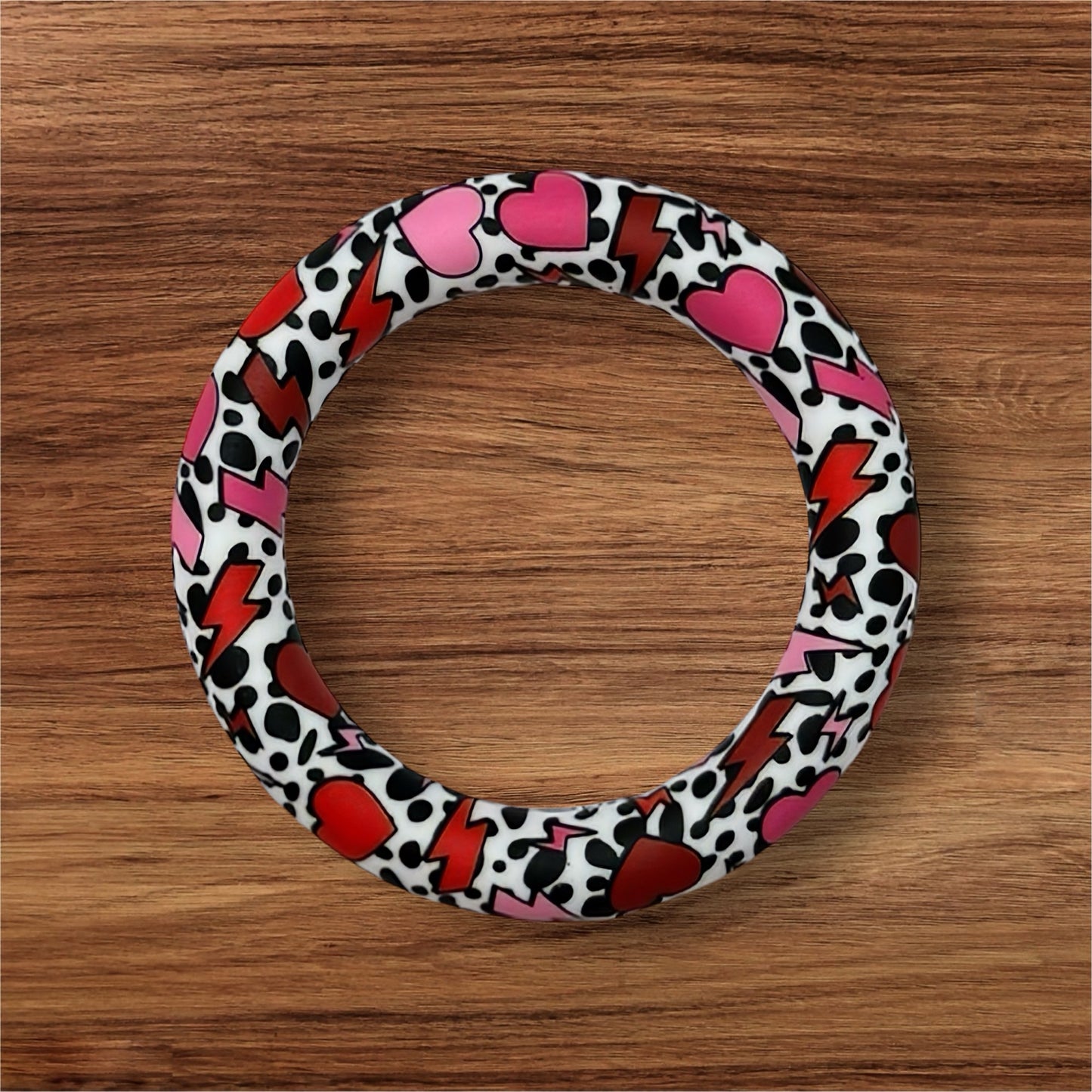 Hearts & Cow Print Silicone Ring
