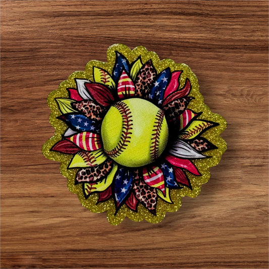 Softball Acrylic Flatback
