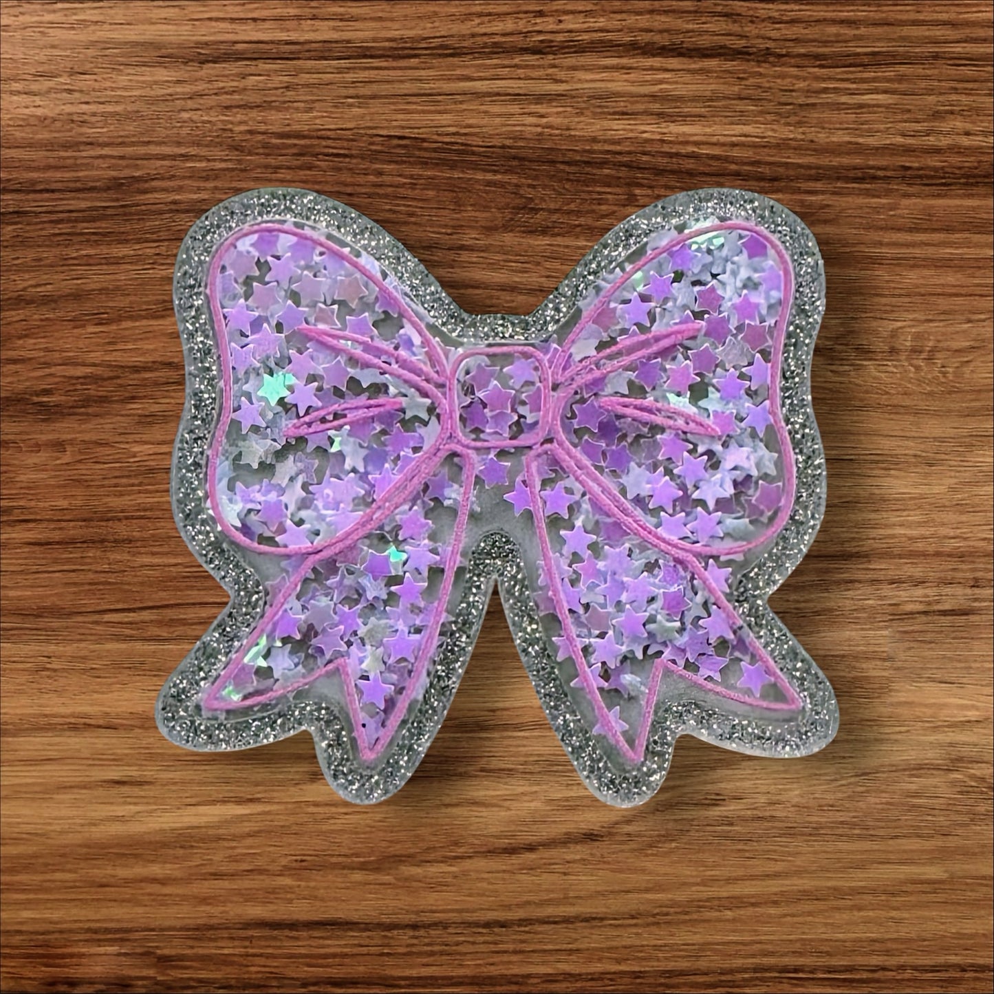 Pink Bow Acrylic Shaker Flatback