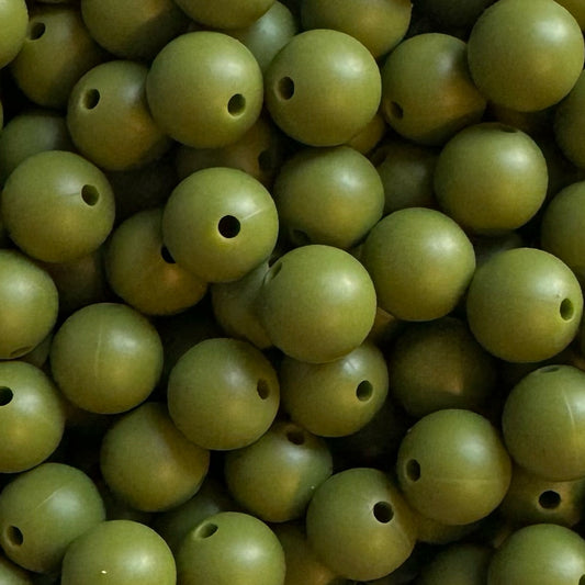 15mm Green Silicone Bead