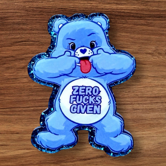 Blue Swear Bear Acrylic Flatback