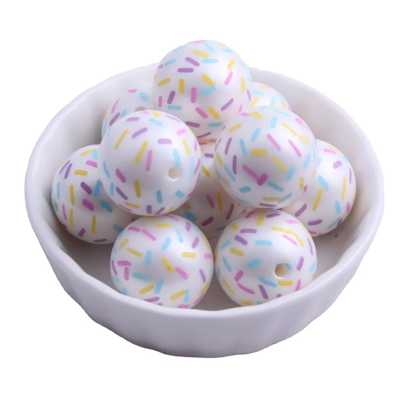 20mm Pastel Sprinkle Acrylic Bead