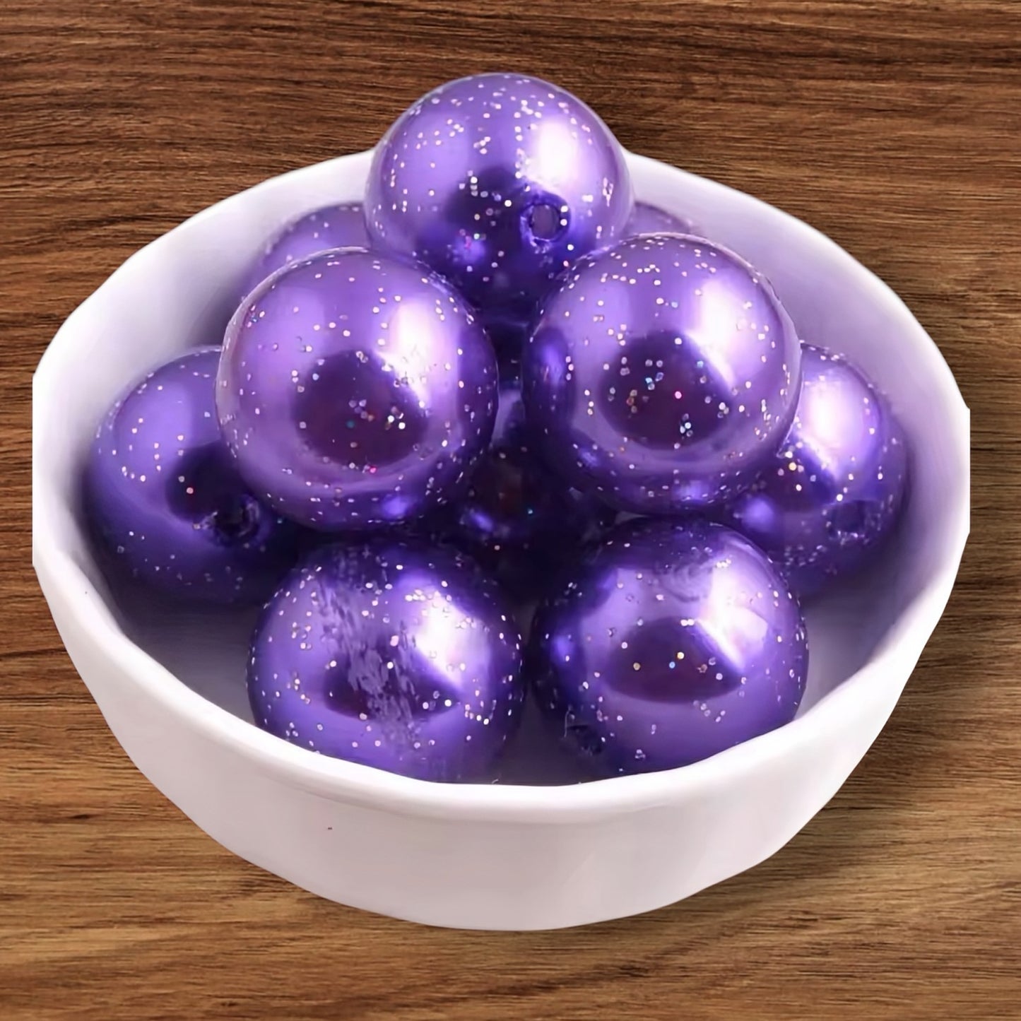 12mm Glitter Acrylic Bead
