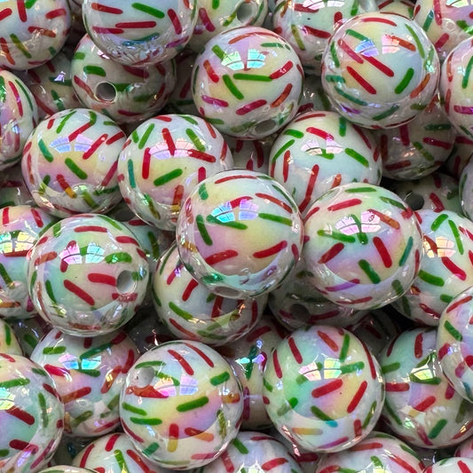 16mm Christmas Sprinkles Acrylic Bead