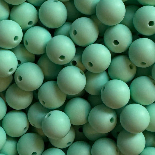 15mm Mint Green Silicone Bead