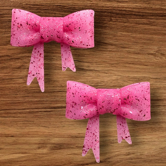 Pink Chunky Glitter Bow Focal/Straw Topper