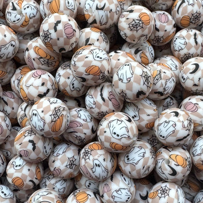 15mm Spooky Ghost Silicone Bead