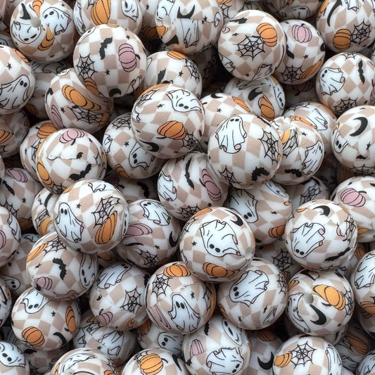 15mm Spooky Ghost Silicone Bead