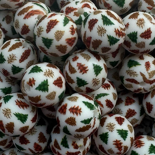 15mm Christmas Tree Silicone Bead