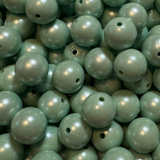 15mm Mint Chameleon Silicone Bead