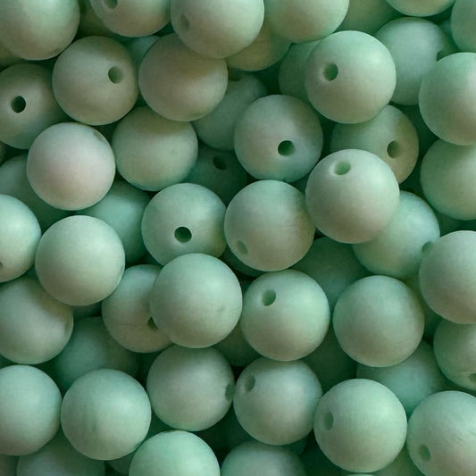 15mm Marble Mint Silicone Bead