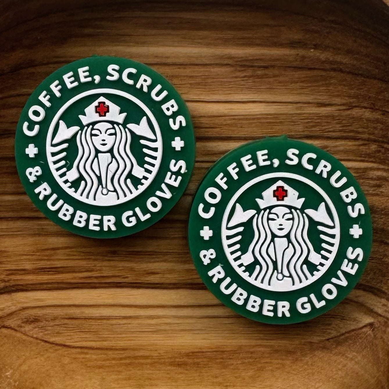 Coffee, Scrubs, Rubber Gloves Logo Focal