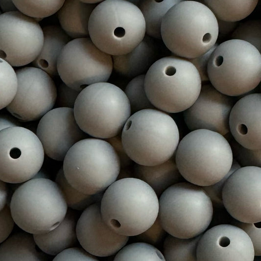 15mm Ground Gray Silicone Bead