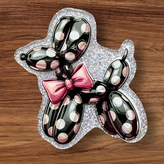Polka Dot Ballon Dog Acrylic Flatback