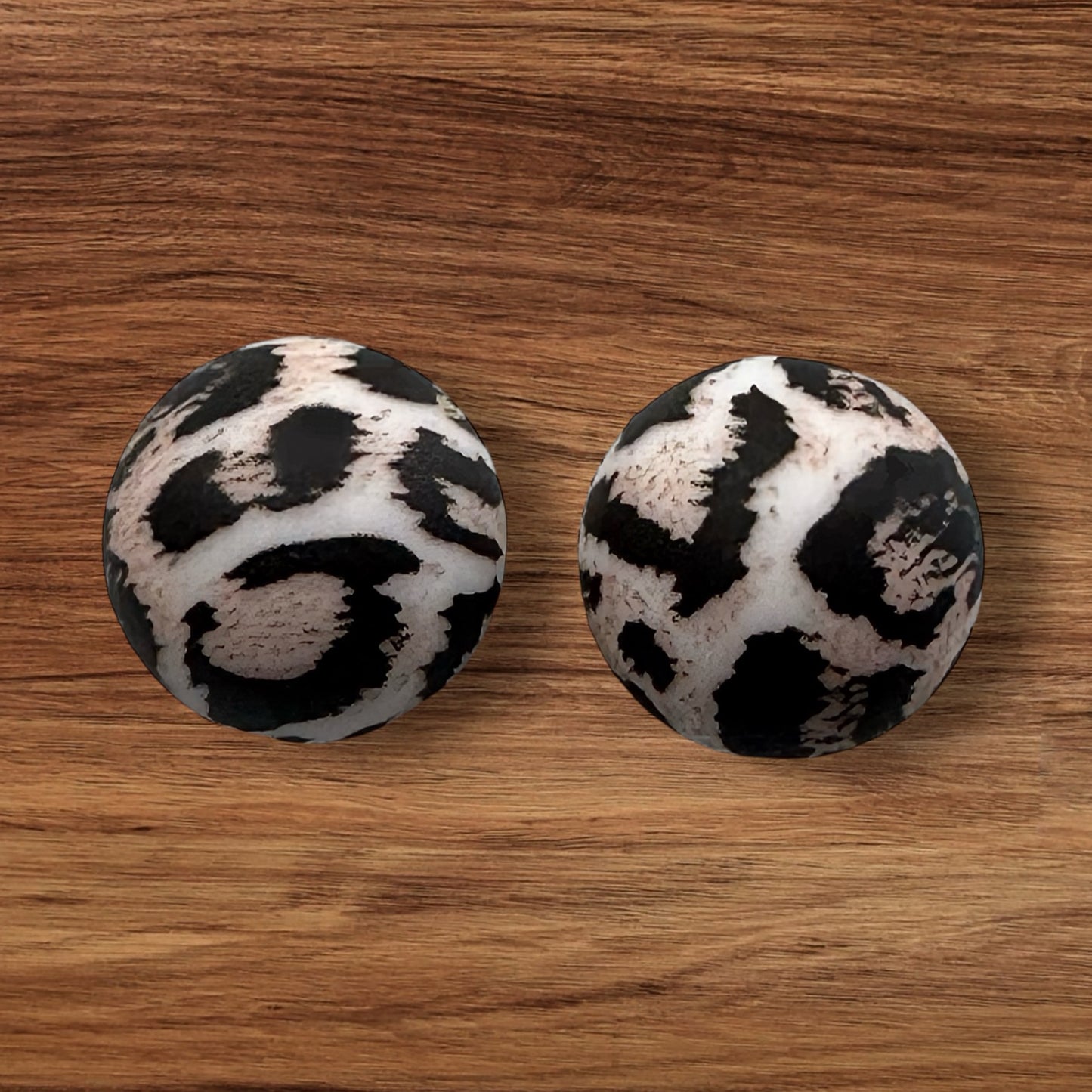 15mm Animal Print Silicone Bead