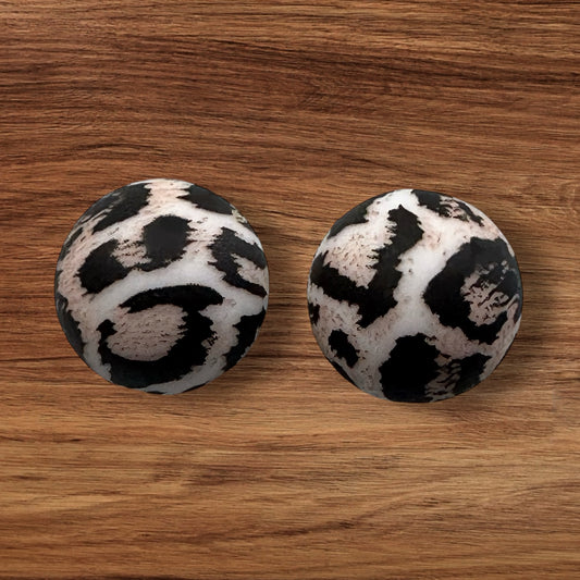 15mm Animal Print Silicone Bead