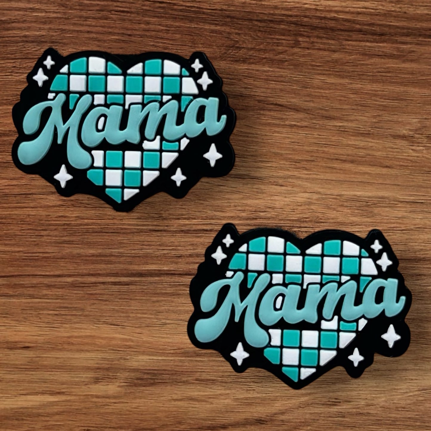 Checkered Mama Heart Focal