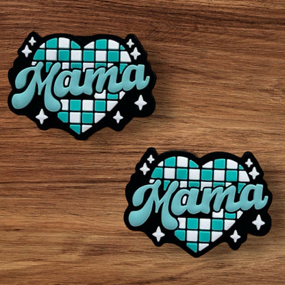 Checkered Mama Heart Focal