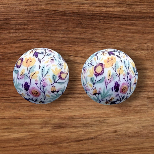 15mm Whispering Wildflowers Silicone Bead