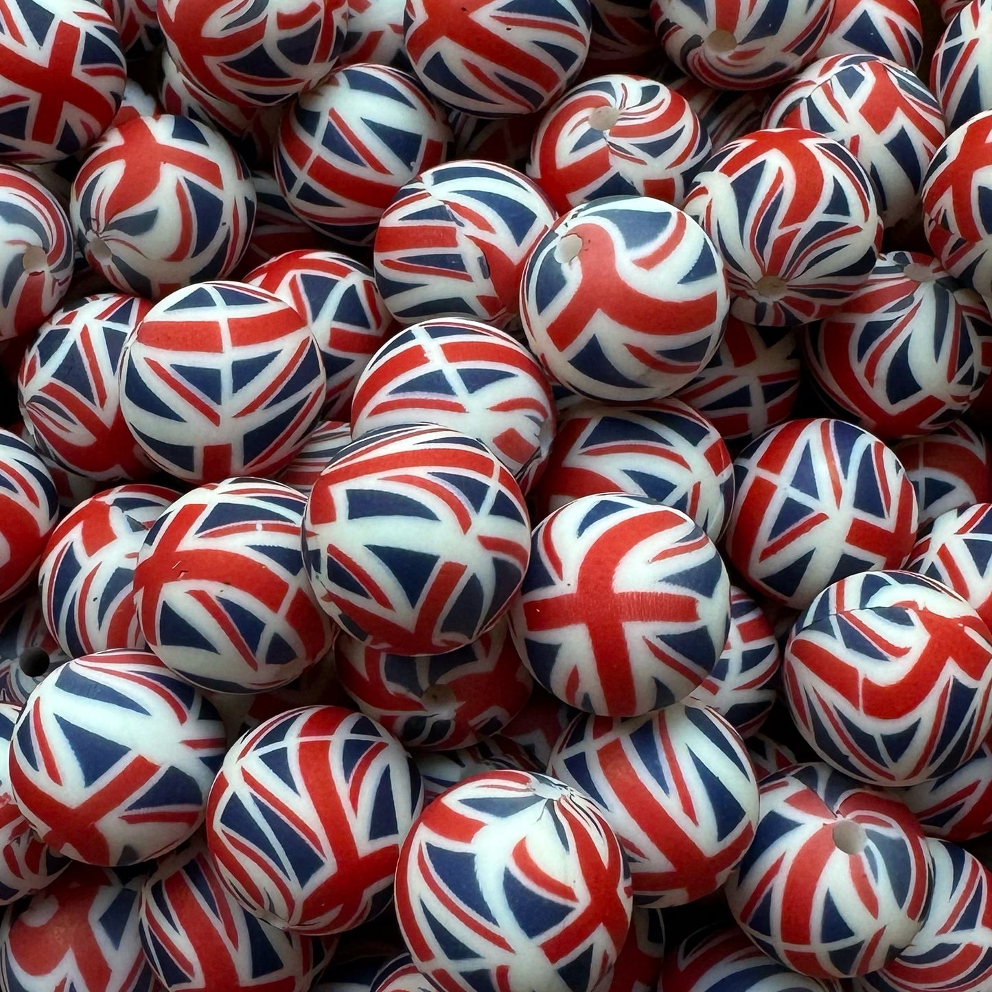 15mm Flag Of England Silicone Bead